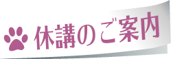 臨時休講のご案内